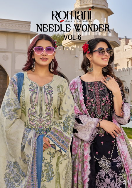 Needle Wonder Vol 6 By Romani Cotton Printed Dress Material Wholesale Online